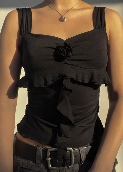 Y2k Rosebud Ruffle Tank (S)