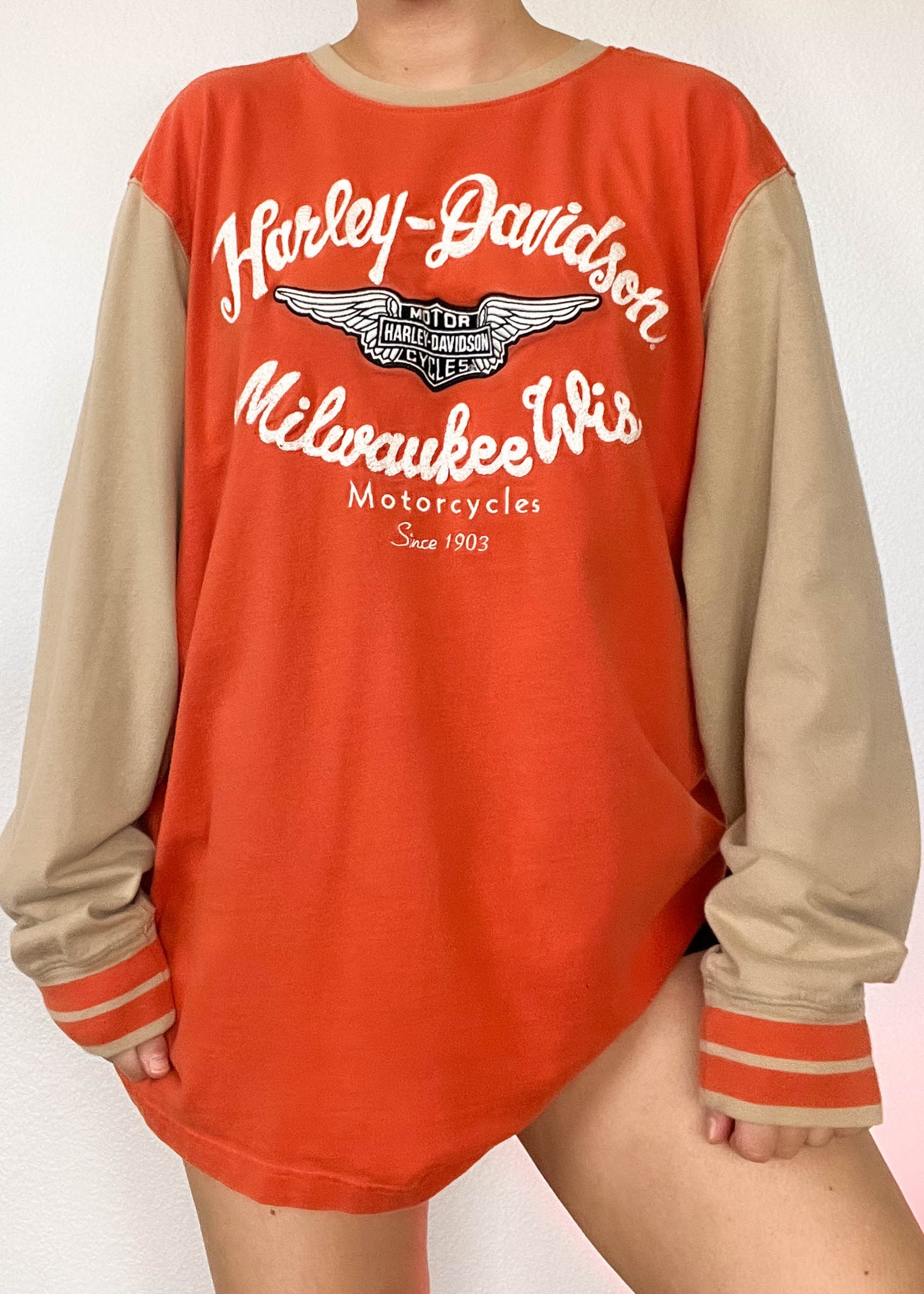 Orange & Tan Color-Block Harley (XL)