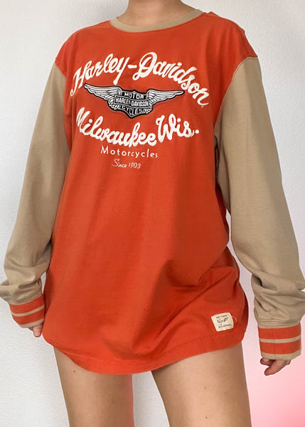 Orange & Tan Color-Block Harley (XL)