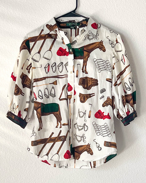 RL Horse Print Button Down (S)