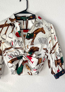 RL Horse Print Button Down (S)