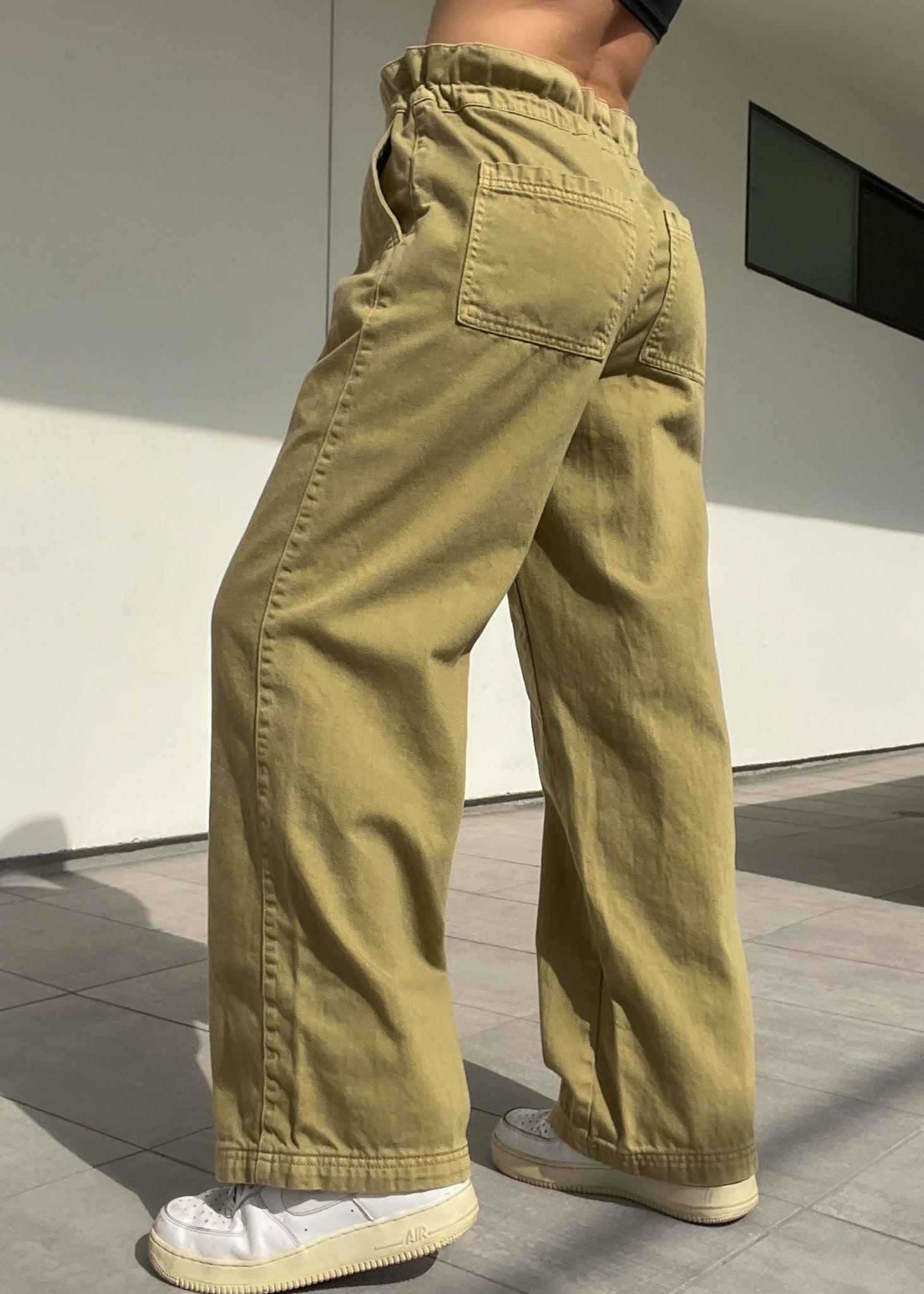 Chartreuse Denim Drawstring Pants (M)