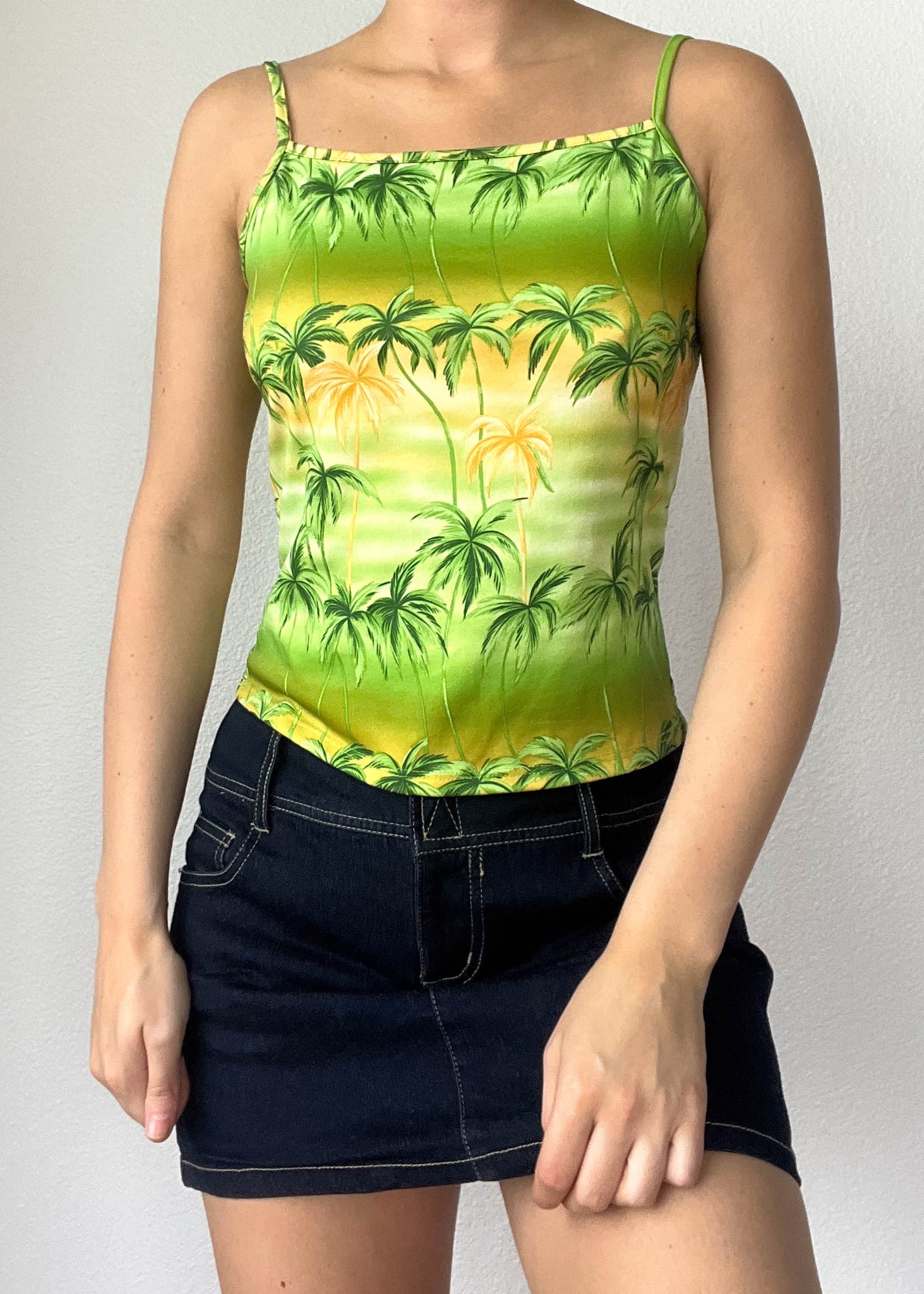 90's Palm Tree Print Tank (S)