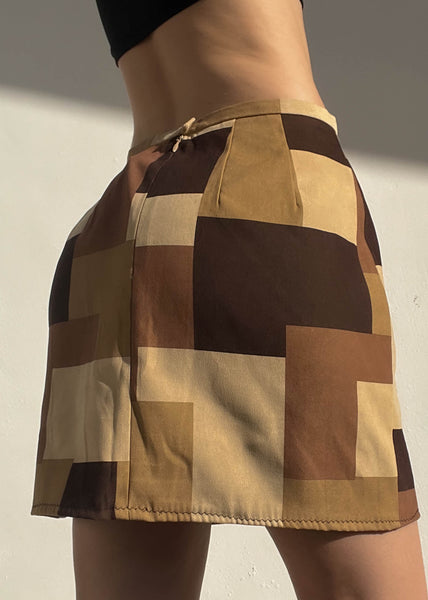90’s Geometric Print Mini Skirt (29”)