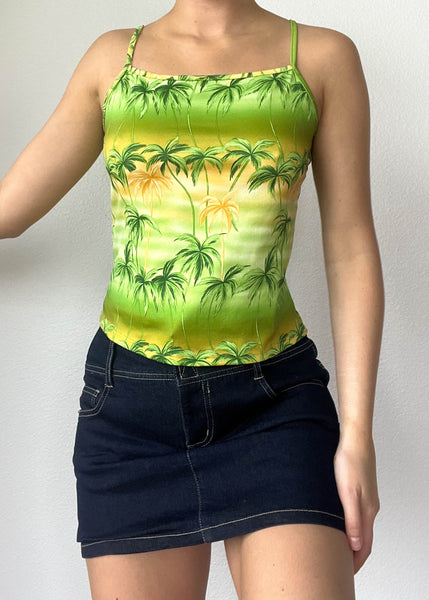 90's Palm Tree Print Tank (S)
