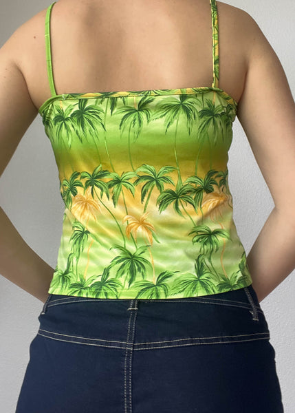 90's Palm Tree Print Tank (S)