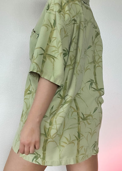 90's Green Bamboo Button Down (XL)