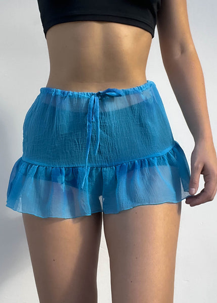 Sheer Blue Mini Skirt (XS-S)