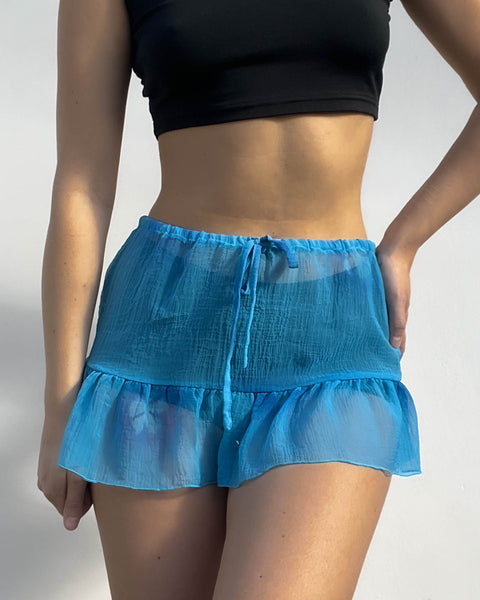 Sheer Blue Mini Skirt (XS-S)