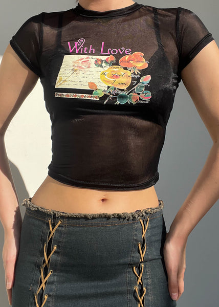 With Love Graphic Mesh Tee (XS-S)