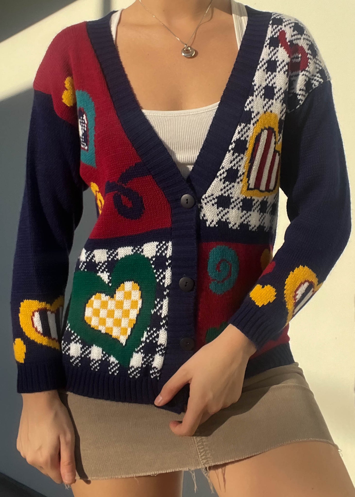 Patchwork Print Cardigan (S)