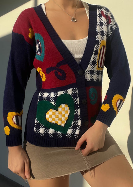 Patchwork Print Cardigan (S)