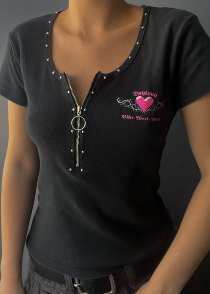 Pink Heart Bike Week Tee (S)