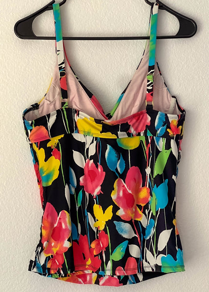 Y2k Rainbow Floral Stretch Tank (M)