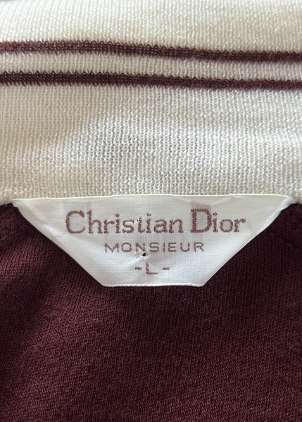 80's Burgundy & White Dior Jacket (L)