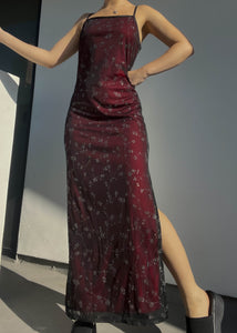 90’s Sparkle Rose Maxi Dress (S/M)