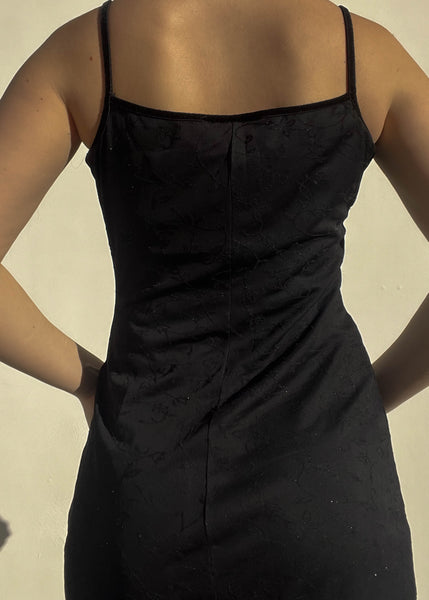90’s Black Sparkle Midi Dress (S)