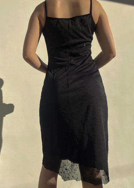 90’s Black Sparkle Midi Dress (S)