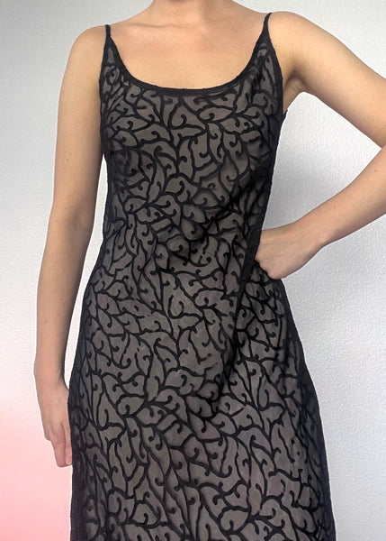 90's Black Ivy Maxi Dress (S)