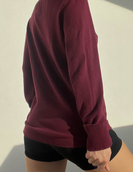 Y2k Burgundy Abercrombie Thermal (S-M)