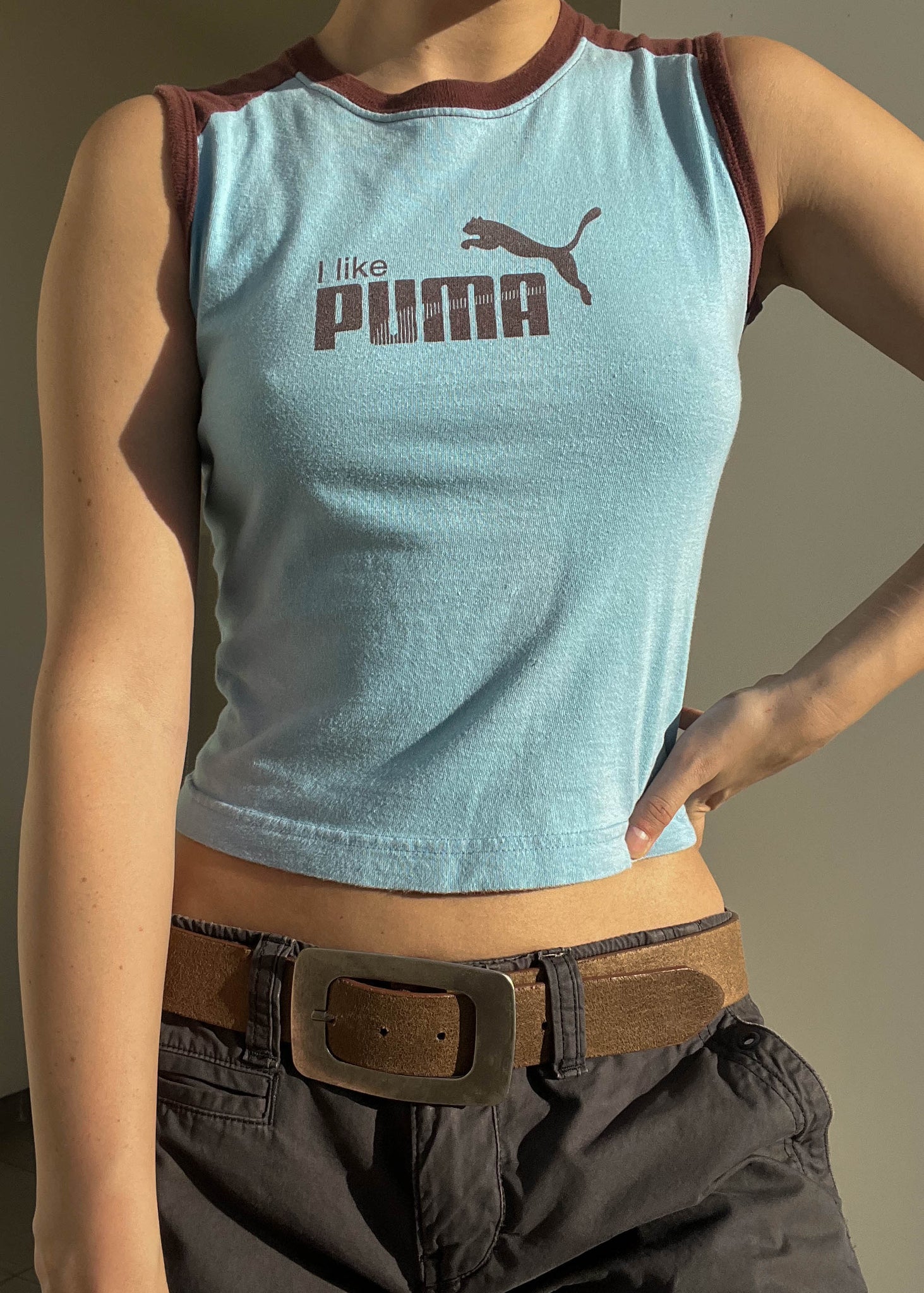 Y2k Blue & Burgundy Puma Tank (S)