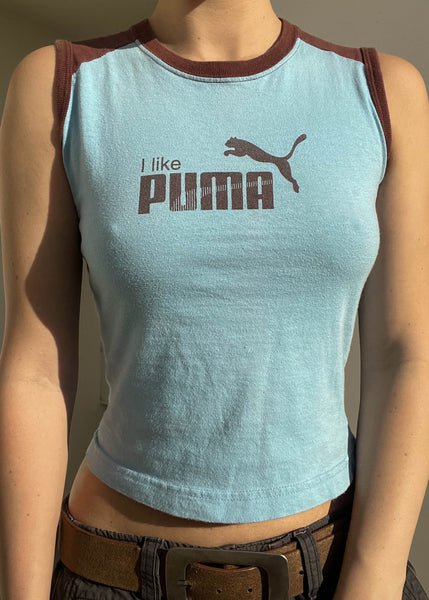 Y2k Blue & Burgundy Puma Tank (S)