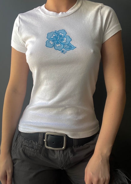 90's Blue Hibiscus Tee (S)