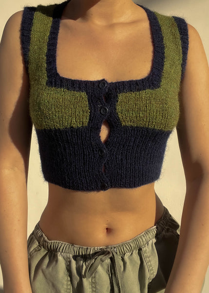 90's Key Hole Knit Tank (S)