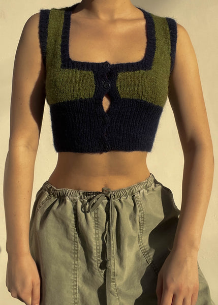 90's Key Hole Knit Tank (S)