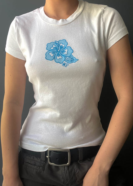 90's Blue Hibiscus Tee (S)