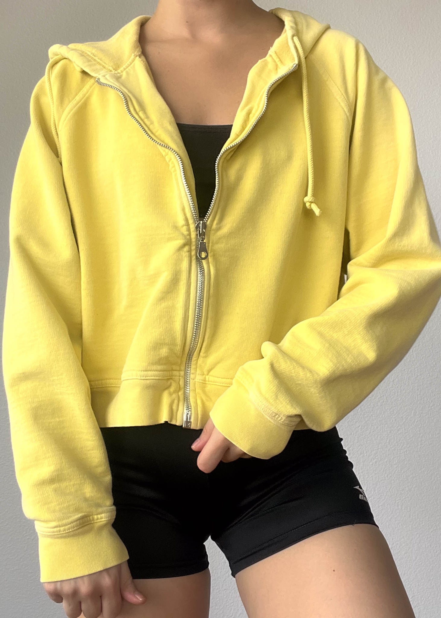 90's Yellow Hoodie Jacket (L)