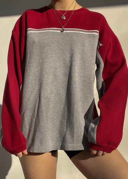 Red & Gray Skater Knit (L)