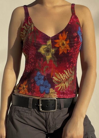 90's Textured Floral Tank (M)