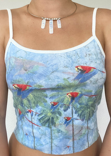 90's Parrot Print Tank (S)