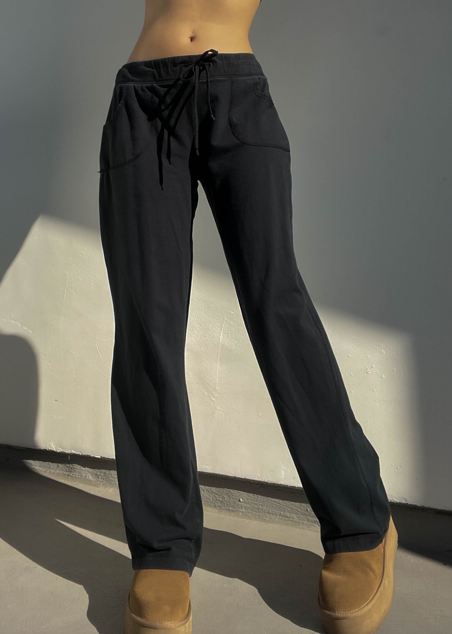 Y2k Black Drawstring Lounge Pants (M)