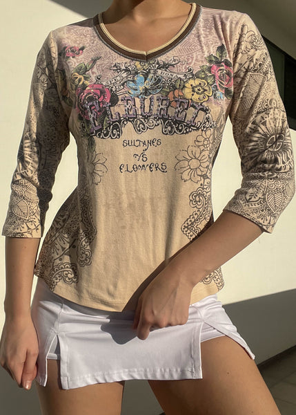 Y2k Fleuret Graphic Top (S/M)