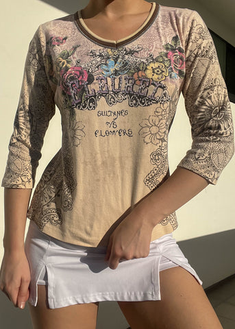 Y2k Fleuret Graphic Top (S/M)