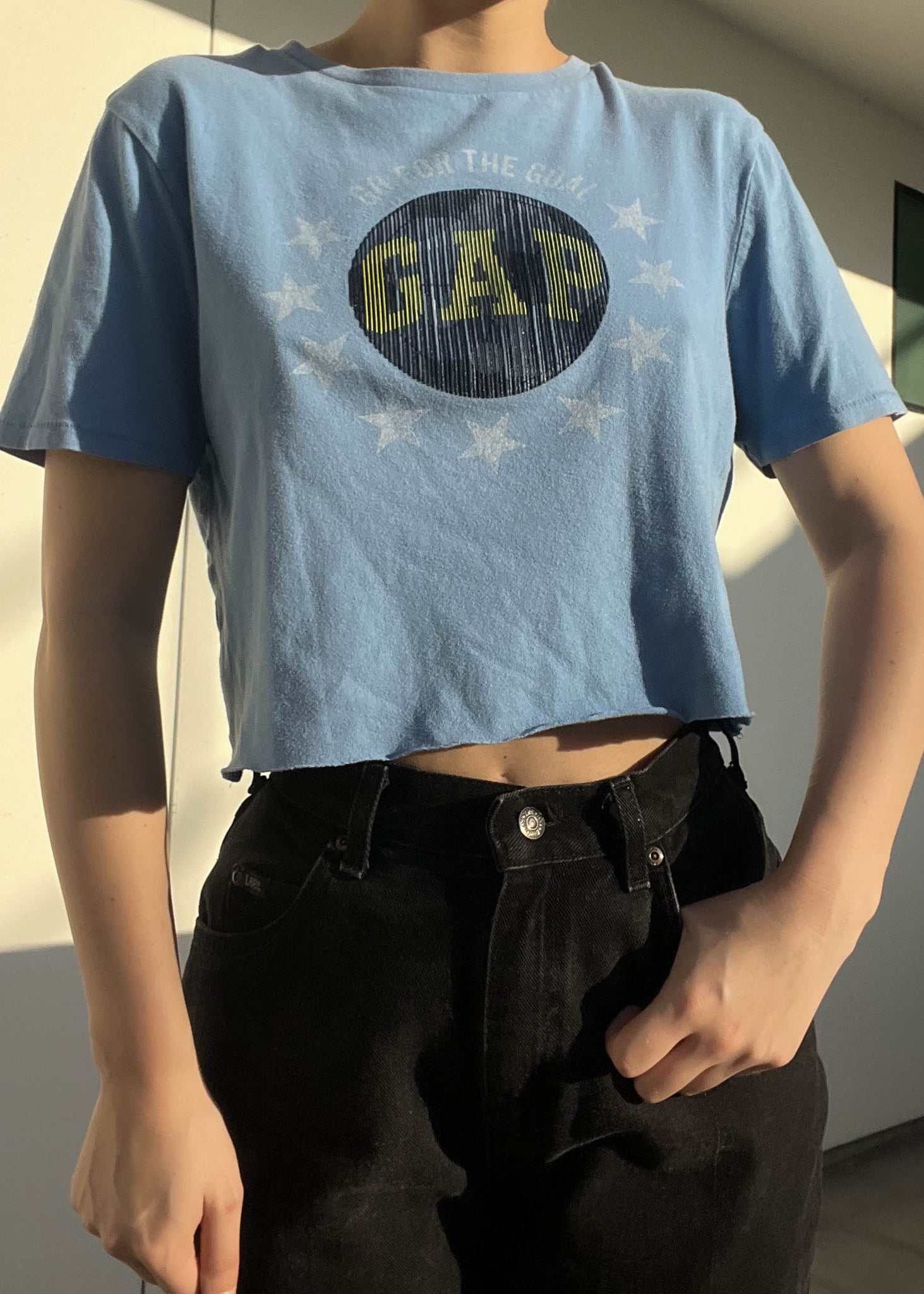 Y2k Blue Gap Star Tee (S)