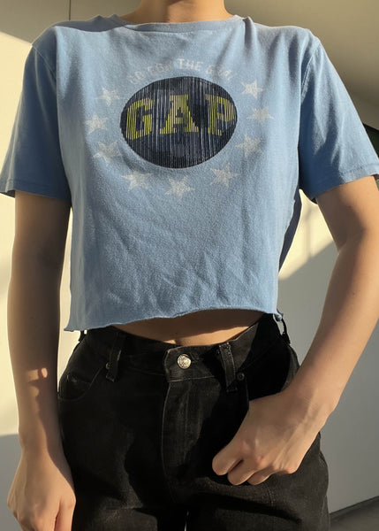 Y2k Blue Gap Star Tee (S)