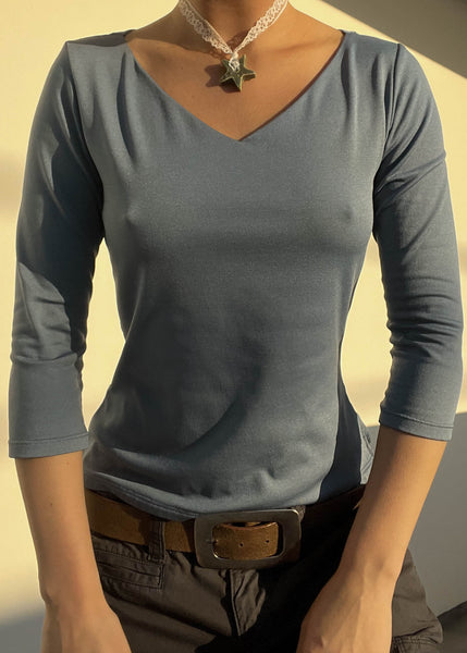 Nyla 90's Blue 3/4 Sleeve (S-M)