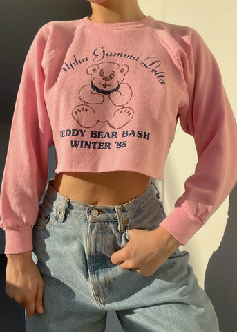 80's Pink Teddy Pullover (XS-S)