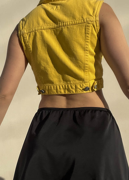 90's CK Yellow Denim Vest (XS-S)