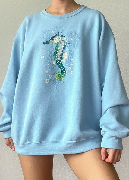 90's Blue Seahorse Crewneck (XL)