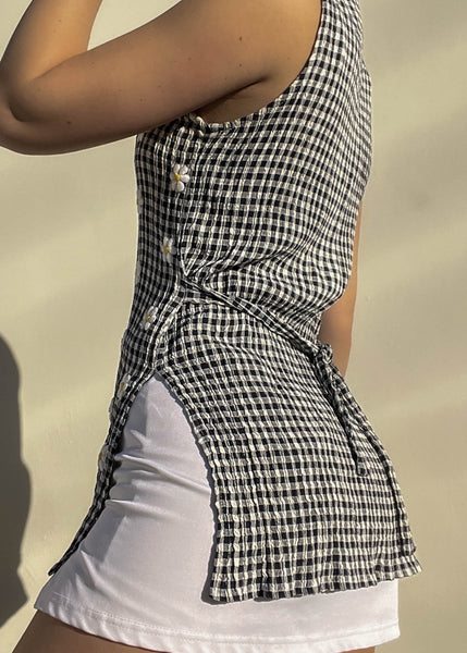 90's Daisy Gingham Tank (S)