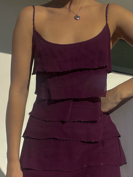 Betsey Johnson Plum Ruffle Dress (M)