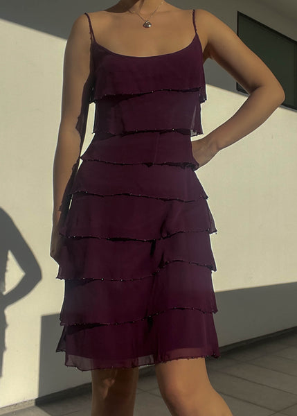 Betsey Johnson Plum Ruffle Dress (M)