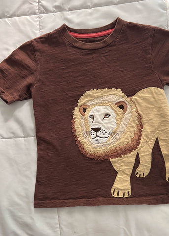 Brown Embroidered Lion Tee (XS)