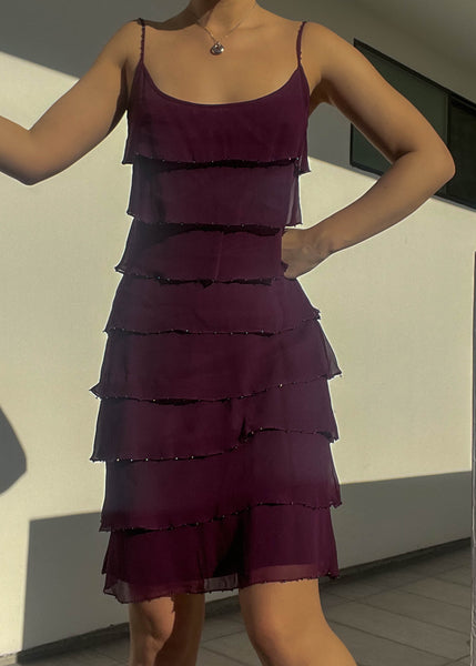 Betsey Johnson Plum Ruffle Dress (M)