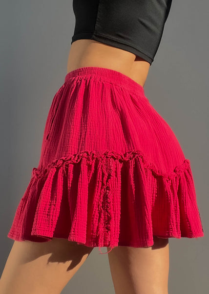 Cherry Red Mini Skirt (S)