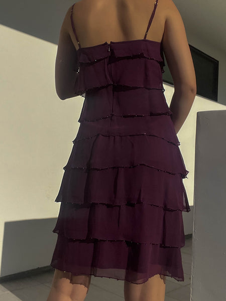 Betsey Johnson Plum Ruffle Dress (M)